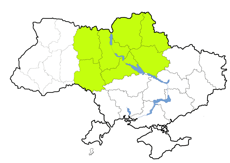 Північ України на карті без фону